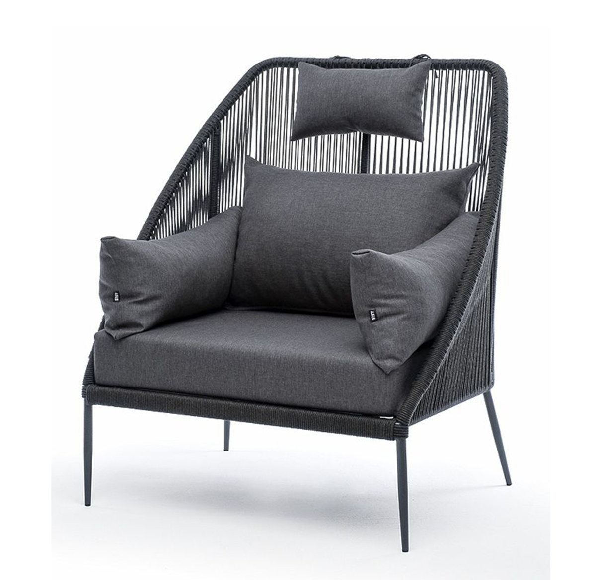 Кресло Мадрид из роупа, темно-серое плед cleo royal plush велсофт 008 rp темно серый 1500 х 2000 мм
