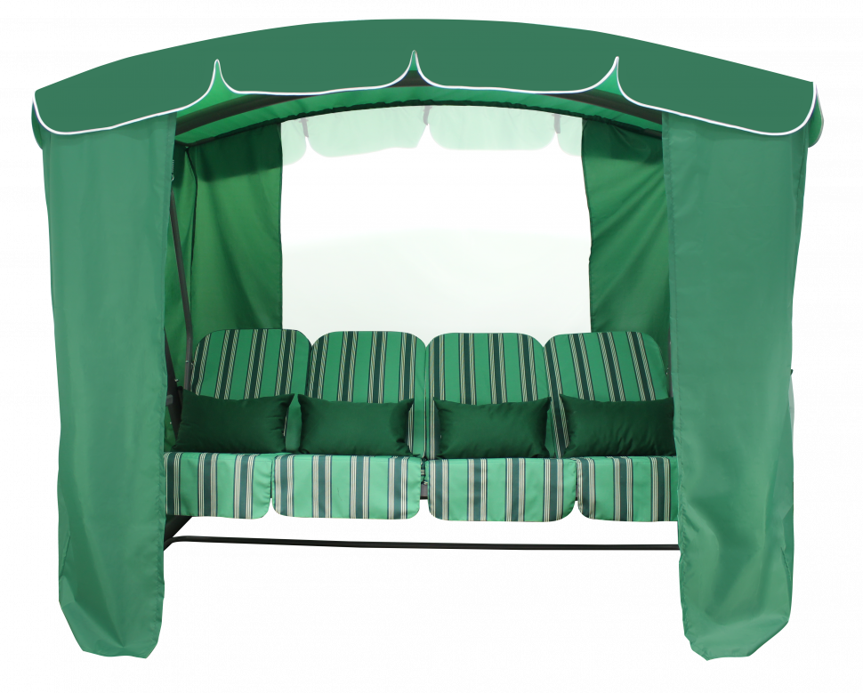 Садовые качели Дефа Люси Люкс зеленый ортопедическая спинка на сиденье упругая на сиденье 38×39 см дерево красно белый