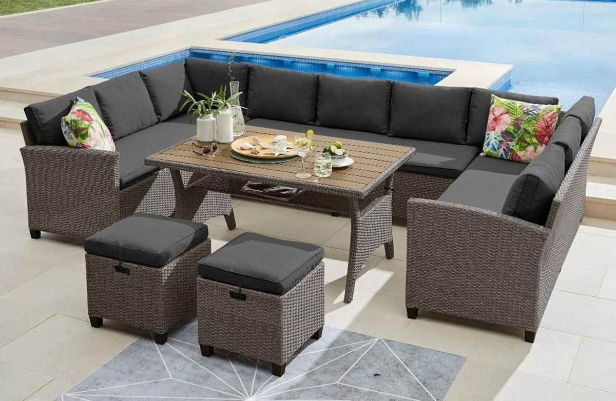 Комплект плетеной мебели AFM-370A Dark Grey Афина комплект мебели zorro plus с прямоугольным столом