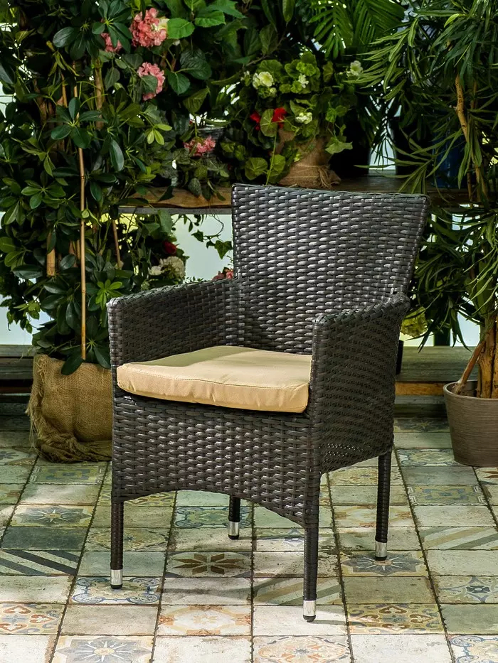 Кресло из искусственного ротанга Aroma коричневое кресло из искусственного ротанга алиса