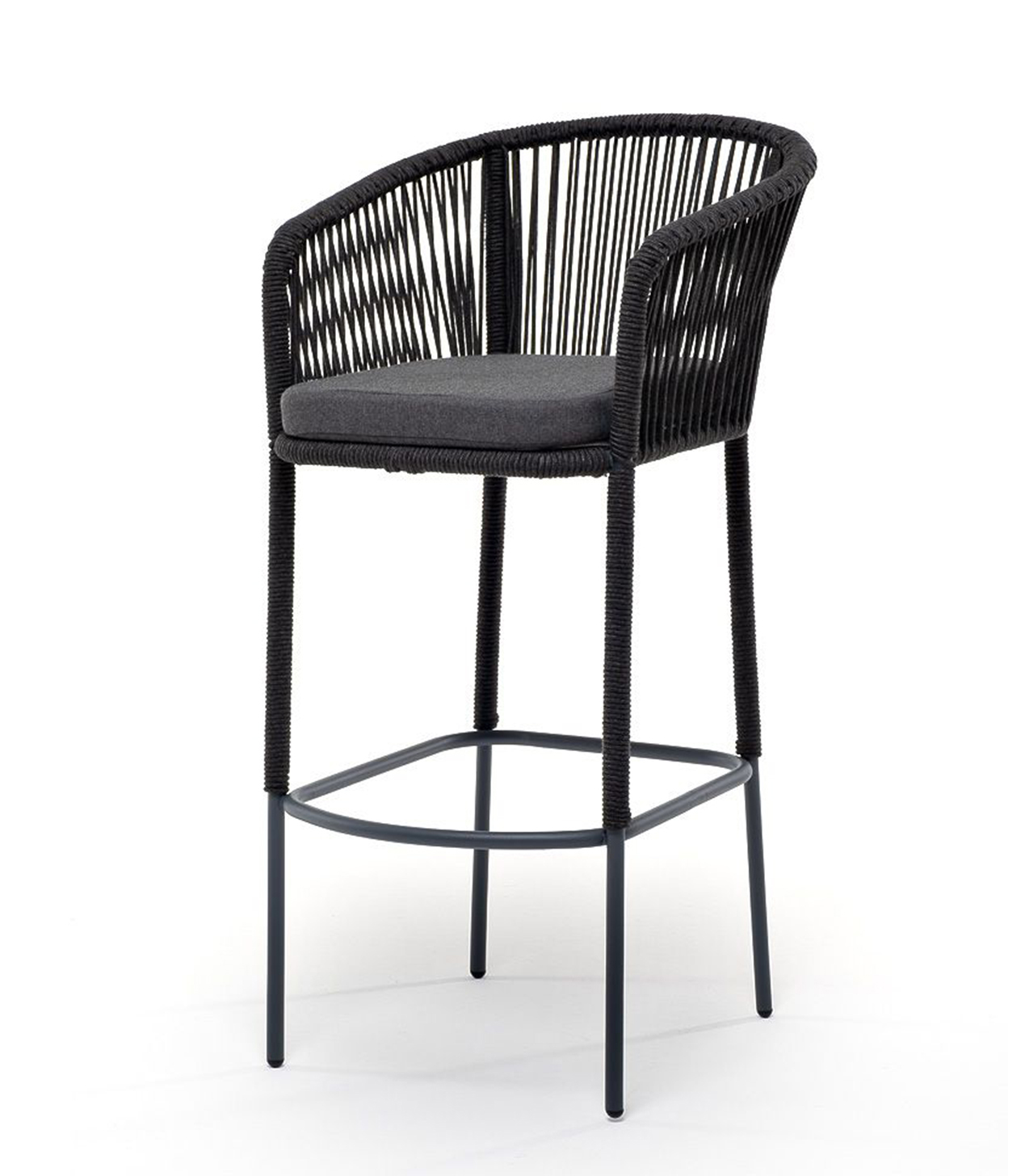 Барный стул из роупа Марсель темно-серый плетеный стул из роупа женева gray