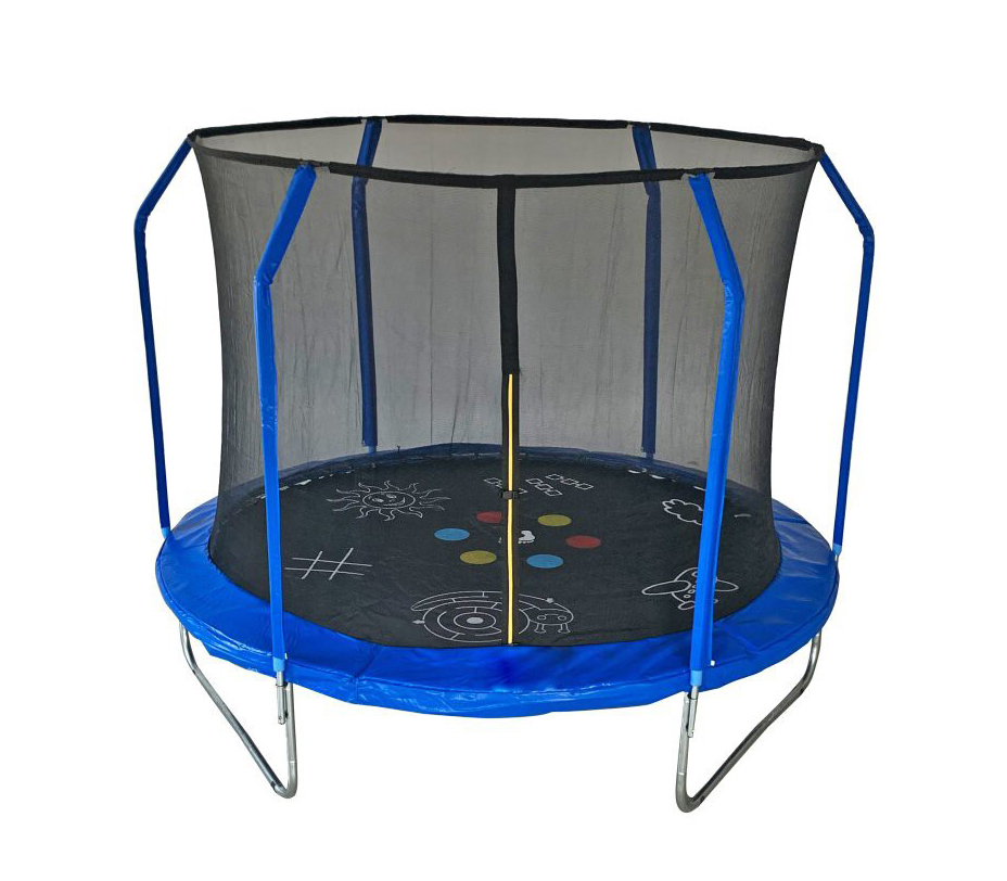 Батут 6FT 1,83м SportElite GAME фиберглас с принтом, FR-50-6FT батут с защитной сеткой trampoline 6 диаметр 1 8 м