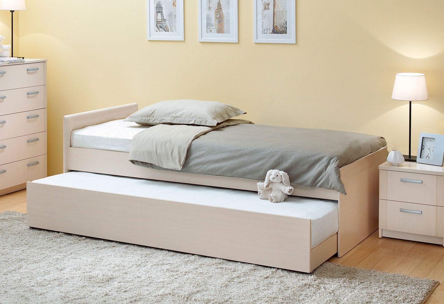 Детская кровать Дуэт кровать соня вариант 4 с защитой по центру выкатные ящики приобретаются отдельно лаванда
