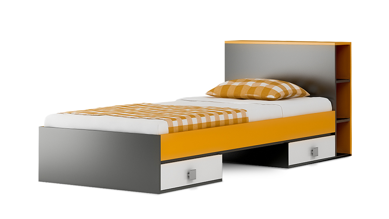Детская кровать Анаис 19 кровать соня вариант 4 с защитой по центру выкатные ящики приобретаются отдельно лаванда