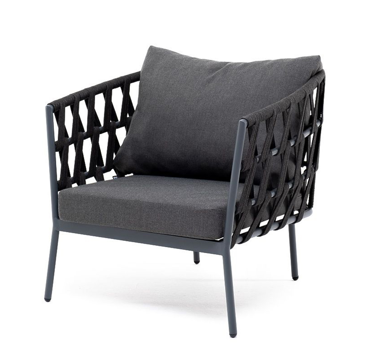 Плетеное кресло Диего из роупа темно-серое плед royal plush велсофт 008 rp темно серый 1800 х 2000 мм