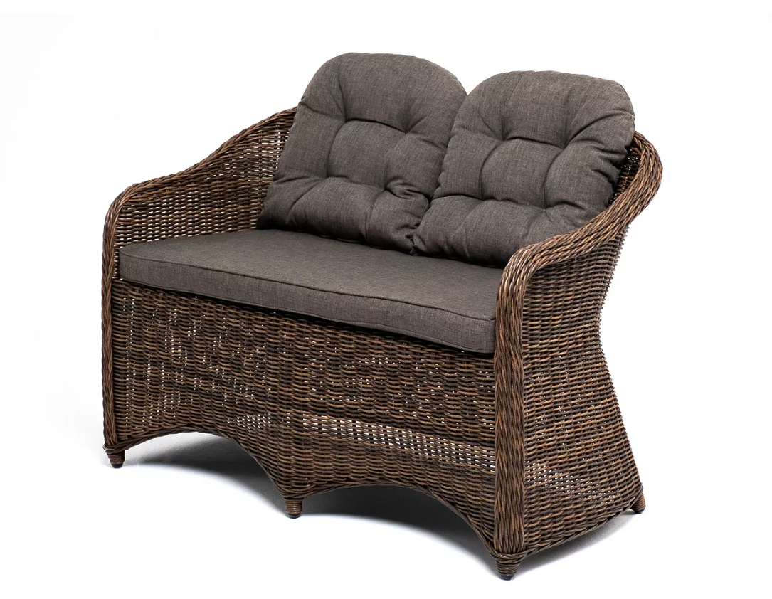 Двухместный диван Равенна коричневый угловой кронштейн коричневый 100х75 мм tech top 54295