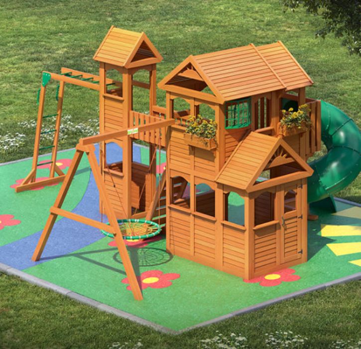 Детский игровой комплекс Клубный домик Макси с трубой вкладыши нескучные игры где чей домик