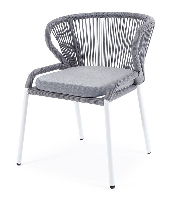 Плетеный стул из роупа Милан светло-серый кресло плетеное из роупа канны дуб темно серое