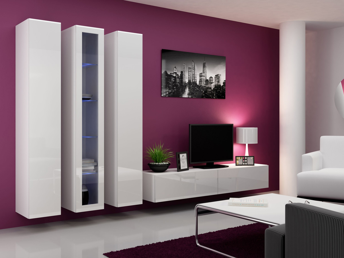 белые гостиные мебель современные