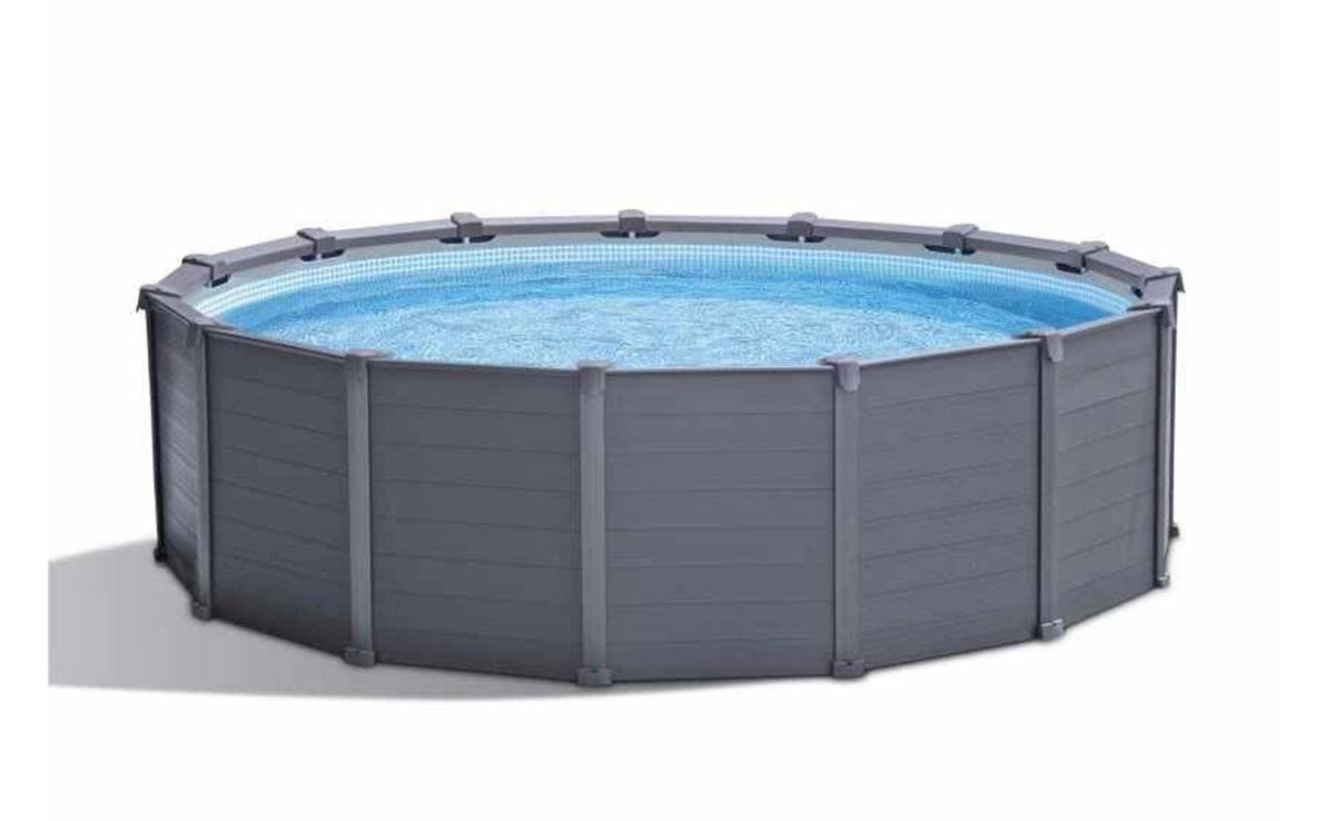 Каркасный бассейн 478х124 см Graphite Gray Panel Intex каркасный бассейн polygroup 366х132 см