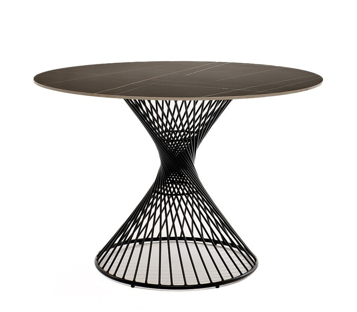 Обеденный интерьерный стол Луна из керамики, черный матовый сувенир интерьерный