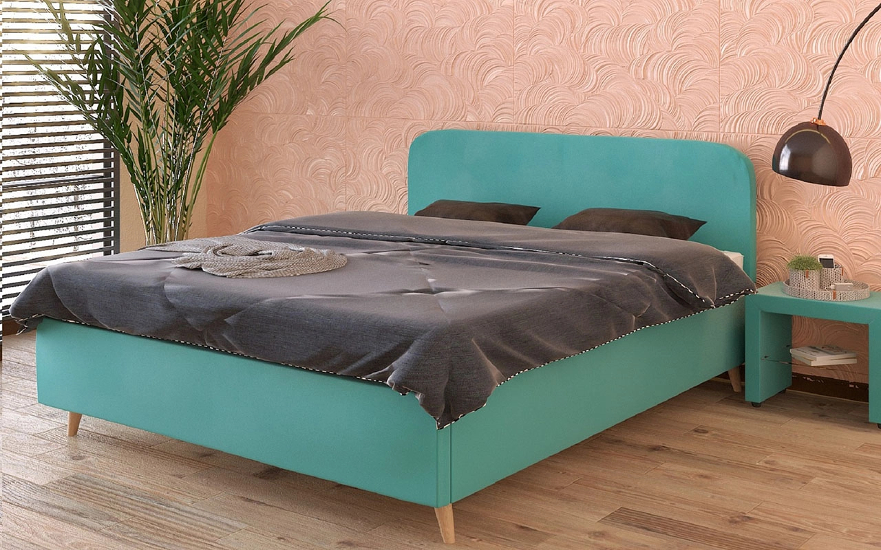 Интерьерная кровать Венетика-11 двуспальная кровать эко натуральный 140х200 см 41 см