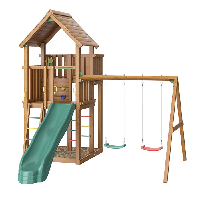Детский игровой комплекс Jungle Palace + Swing X'tra детский деревянный комплекс jungle palace jp1