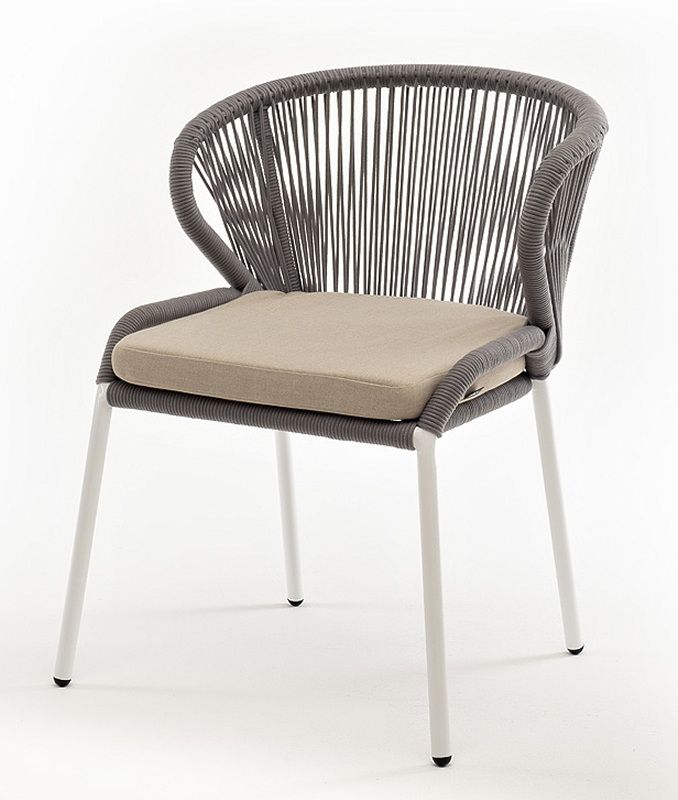Cтул Милан из роупа светло-серый, ткань бежевый стул лондо серый ткань зигзаг оливковый ткань