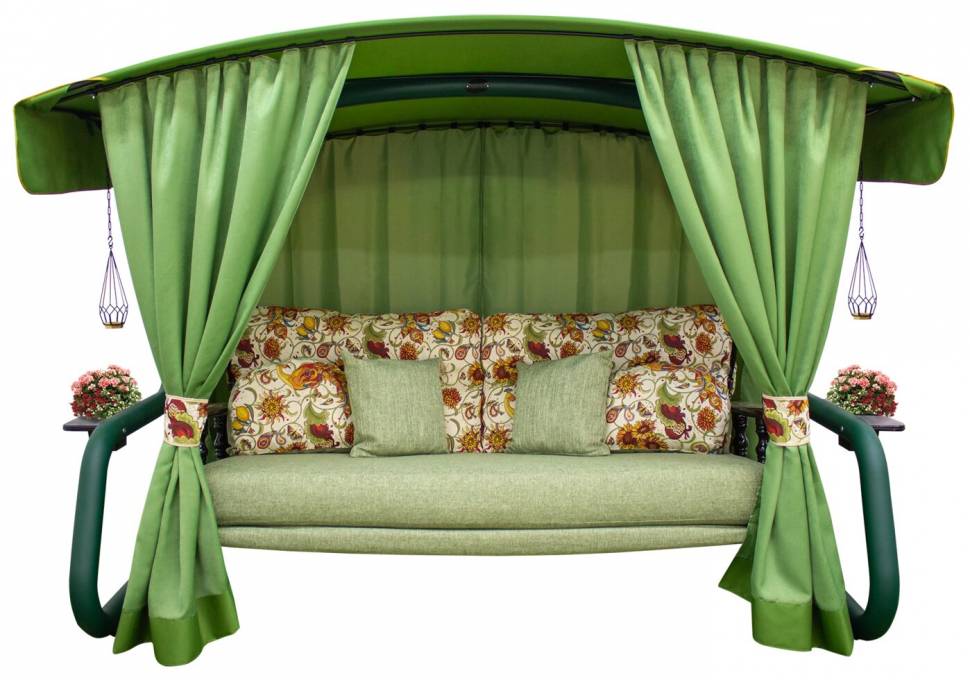 Качели садовые Эгоист, четырехместные, зеленые прямой диван диван уильям диван уильям люкс зеленый велюр 180х200 см независимый пружинный блок