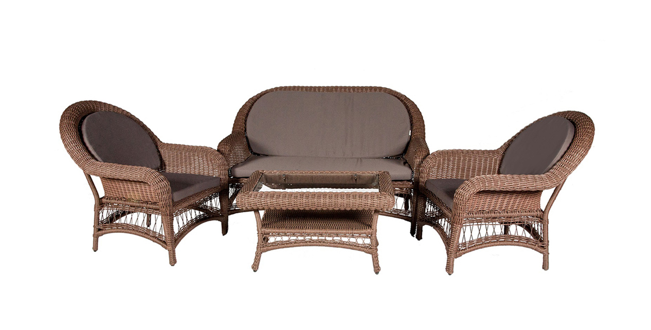 Кофейный комплект мебели CHELSEA 3 коричневый плед парма серо коричневый серо коричневый 1800 х 2000 мм