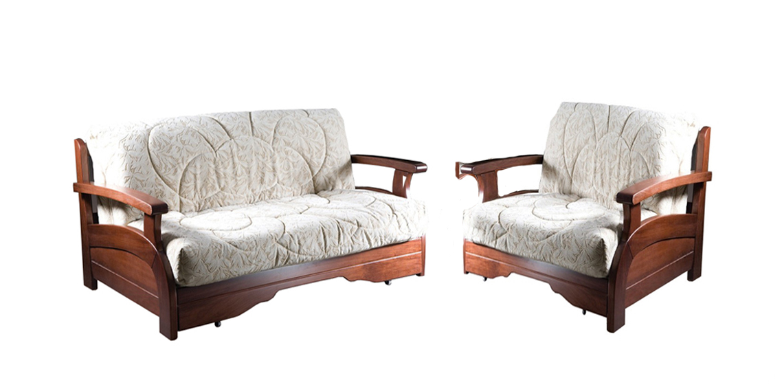 Комплект мягкой мебели Лотос с деревянными подлокотниками матрац леда лотос люкс гера