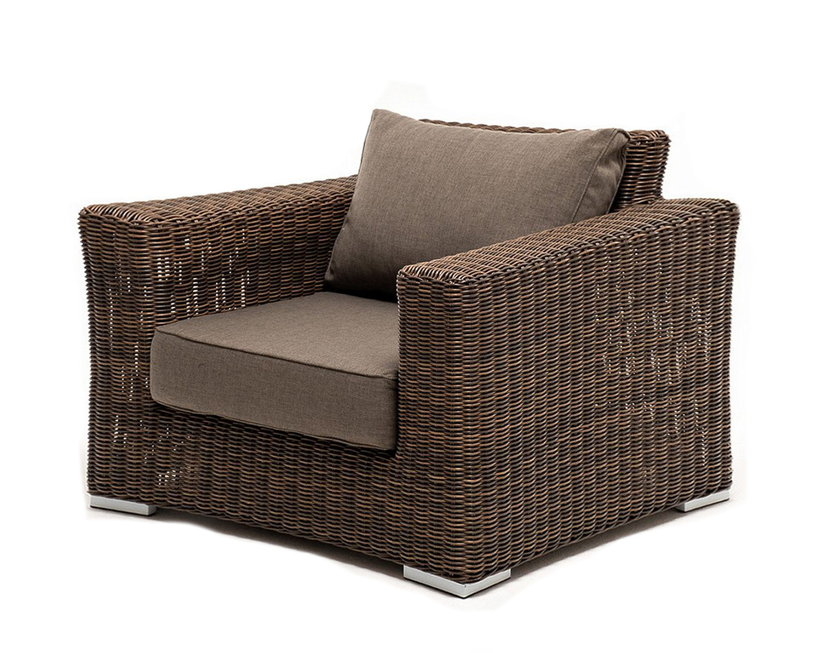 Кресло из искусственного ротанга Боно коричневое кресло из искусственного ротанга алиса brown