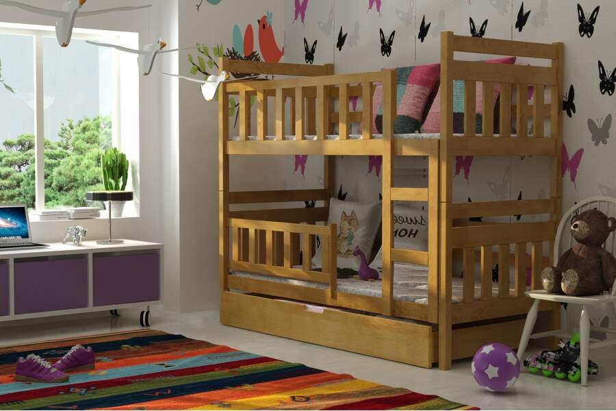 Детская кровать Нота 2 кровать соня вариант 4 с защитой по центру выкатные ящики приобретаются отдельно лаванда
