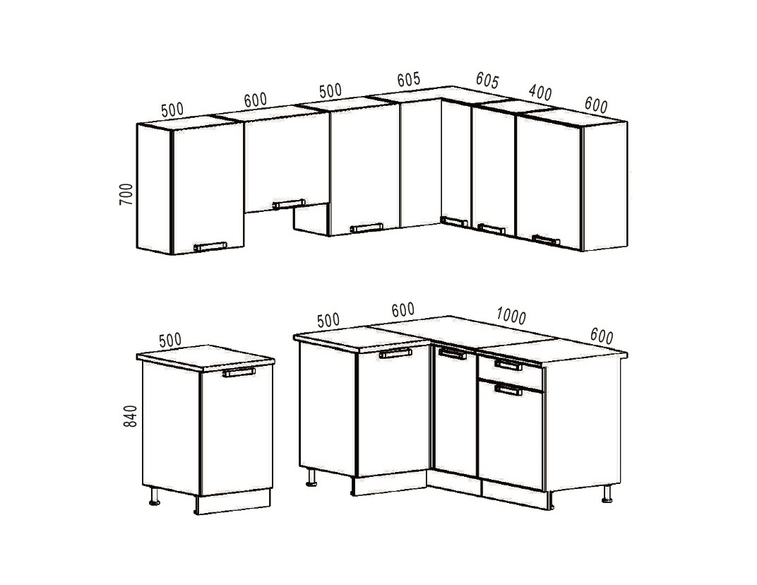 стандартные размеры шкафчиков для кухни