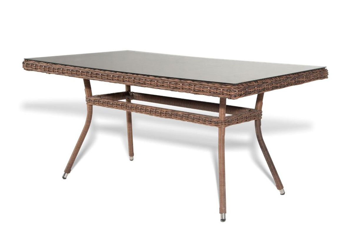 Обеденный стол из искусственного ротанга Латте 160 Brown стул tc maf brown 46х52х96 см