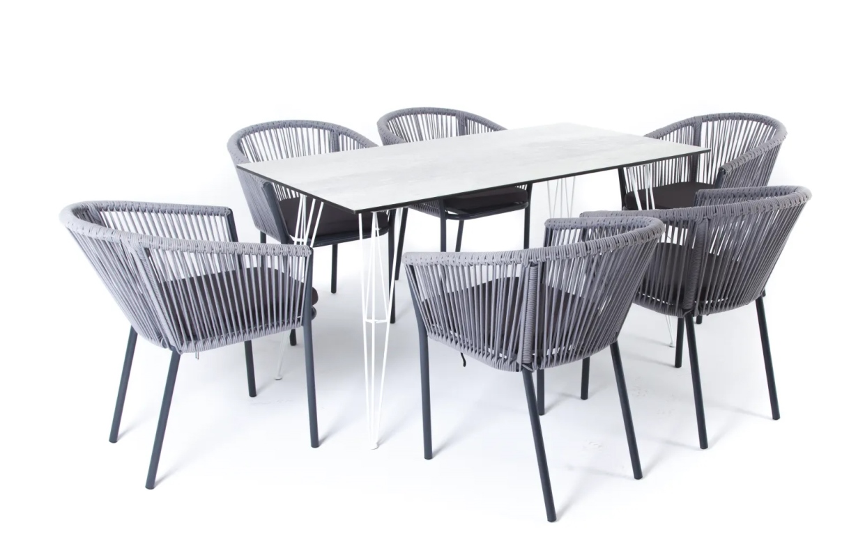 Обеденная группа Милан темно-серая safari modern комплект из 4 стульев