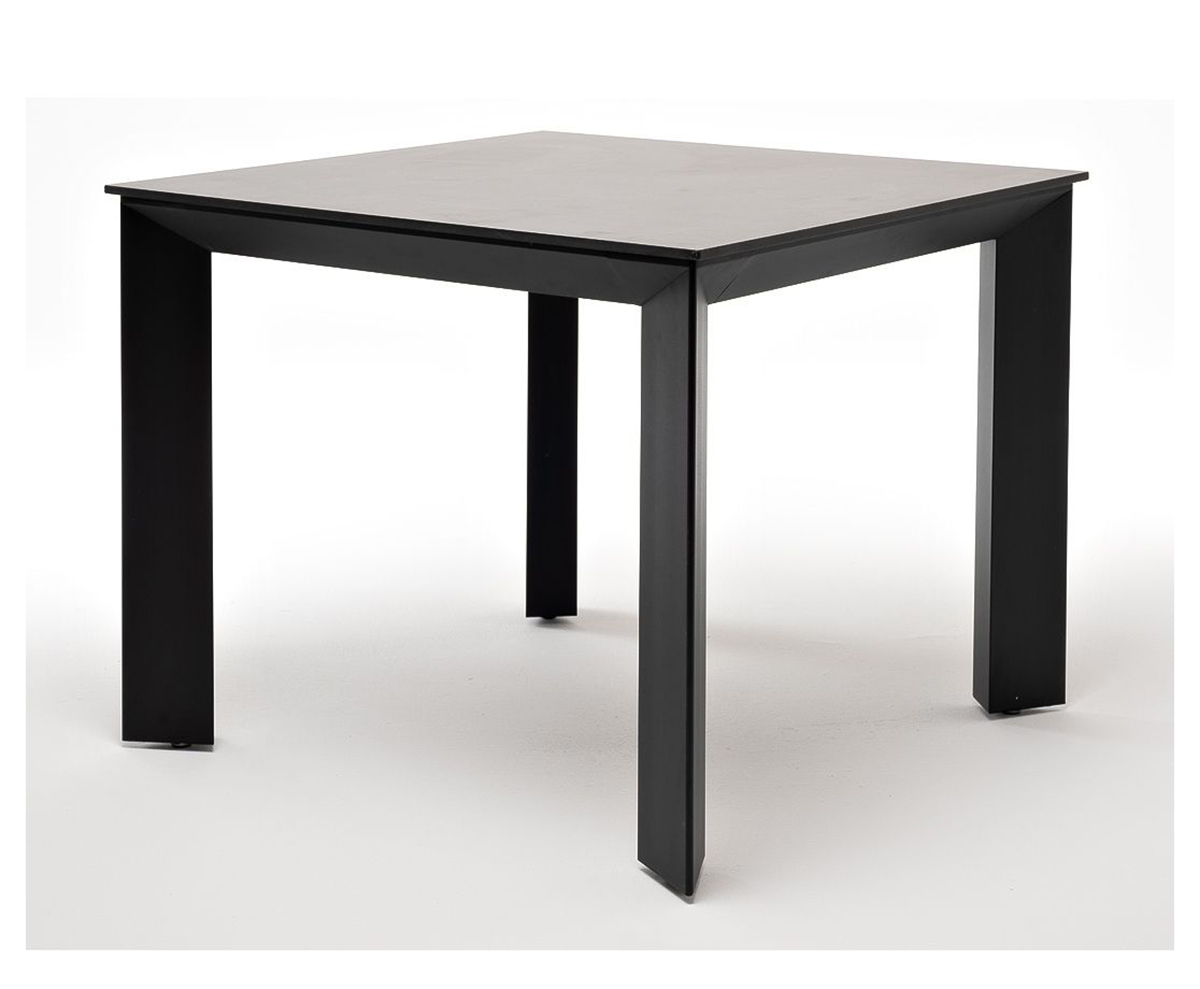 Обеденный стол из HPL 90 Венето серый гранит, каркас черный подставка под зонт ø 38 48 мм 30 кг гранит тёмно серый