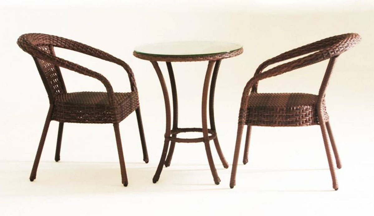 Комплект DECO 2 с круглым столом, коричневый комплект роксолана