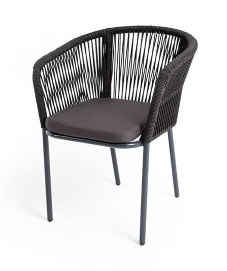 Плетеный стул из роупа Марсель темно-серый плетеный стул из роупа марсель бело серый