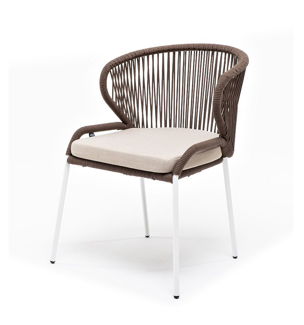 Плетеный стул из роупа Милан коричнево-бежевый плетеный стул из роупа женева gray