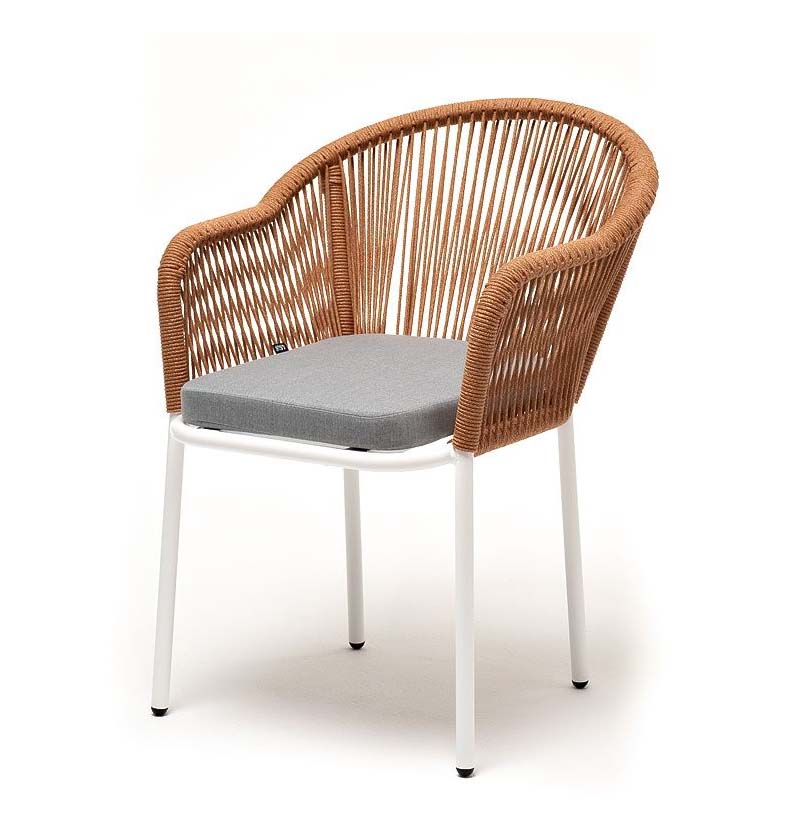 Плетеный стул Лион из роупа оранжевый плетеный стул из роупа женева gray