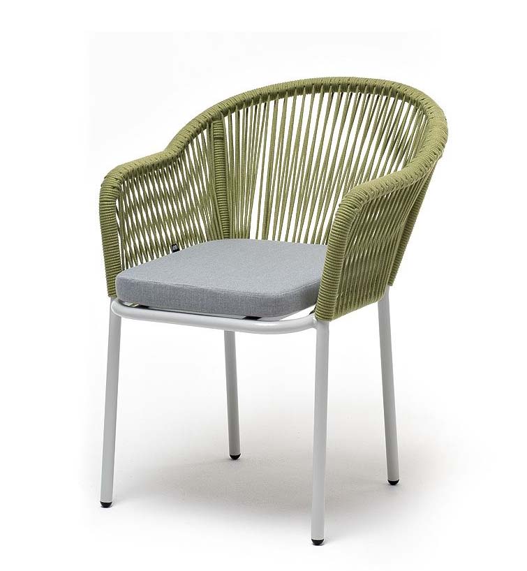 Плетеный стул Лион из роупа салатовый кресло лион