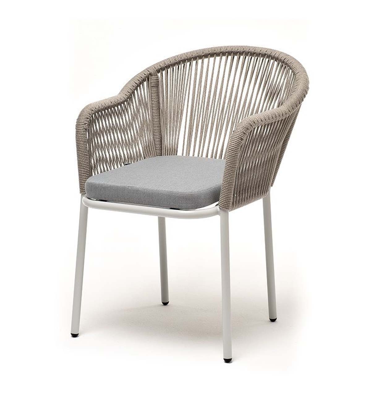 Плетеный стул Лион из роупа светло-серый плетеный стул из роупа лион серо коричневый