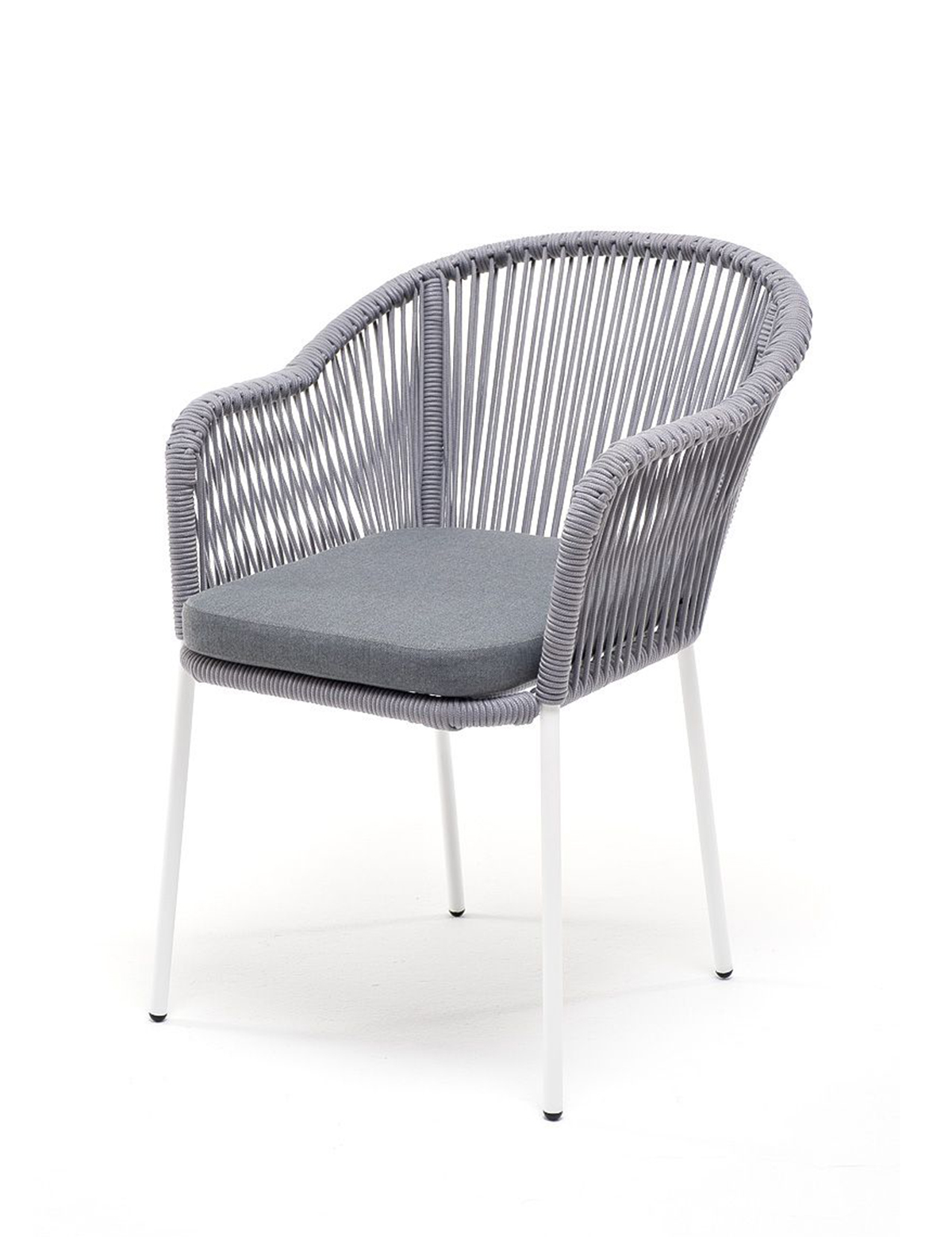 Плетеный стул из роупа Лион светло-серый плетеный стул из роупа женева gray