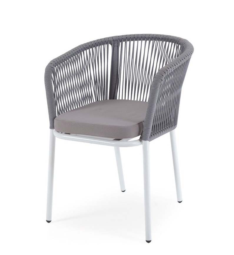 Плетеный стул Марсель из роупа, светло-серый плетеный стул лион из роупа бирюзовый