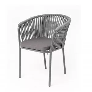 Плетеный стул из роупа Бордо, серый