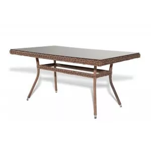 Обеденный стол из искусственного ротанга Латте 160 Brown