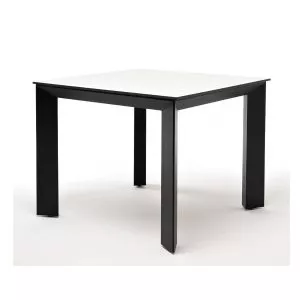 Обеденный стол из HPL 90 Венето молочный, каркас черный