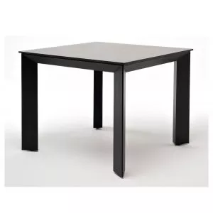 Обеденный стол из HPL 90 Венето серый гранит, каркас черный