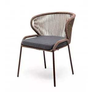 Плетеный стул из роупа Милан серо-коричневый