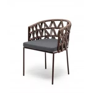 Плетеный стул из роупа Диего серо-коричневый