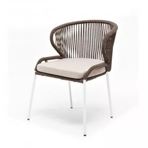 Плетеный стул из роупа Милан коричнево-бежевый