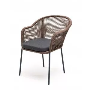Плетеный стул из роупа Лион серо-коричневый