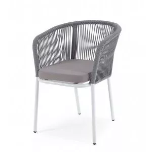 Плетеный стул Марсель из роупа, светло-серый