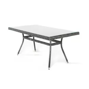 Обеденный стол из искусственного ротанга Латте 160 grey