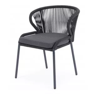 Плетеный стул из роупа Милан темно-серый