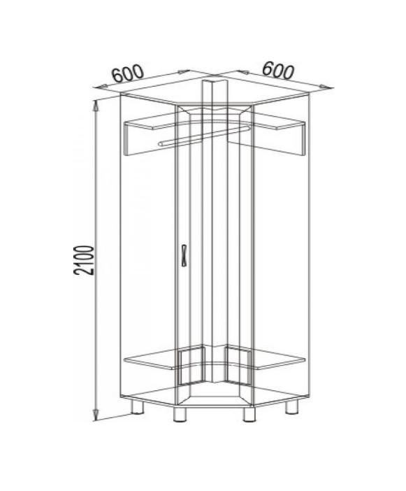 Угловой шкаф 500х500
