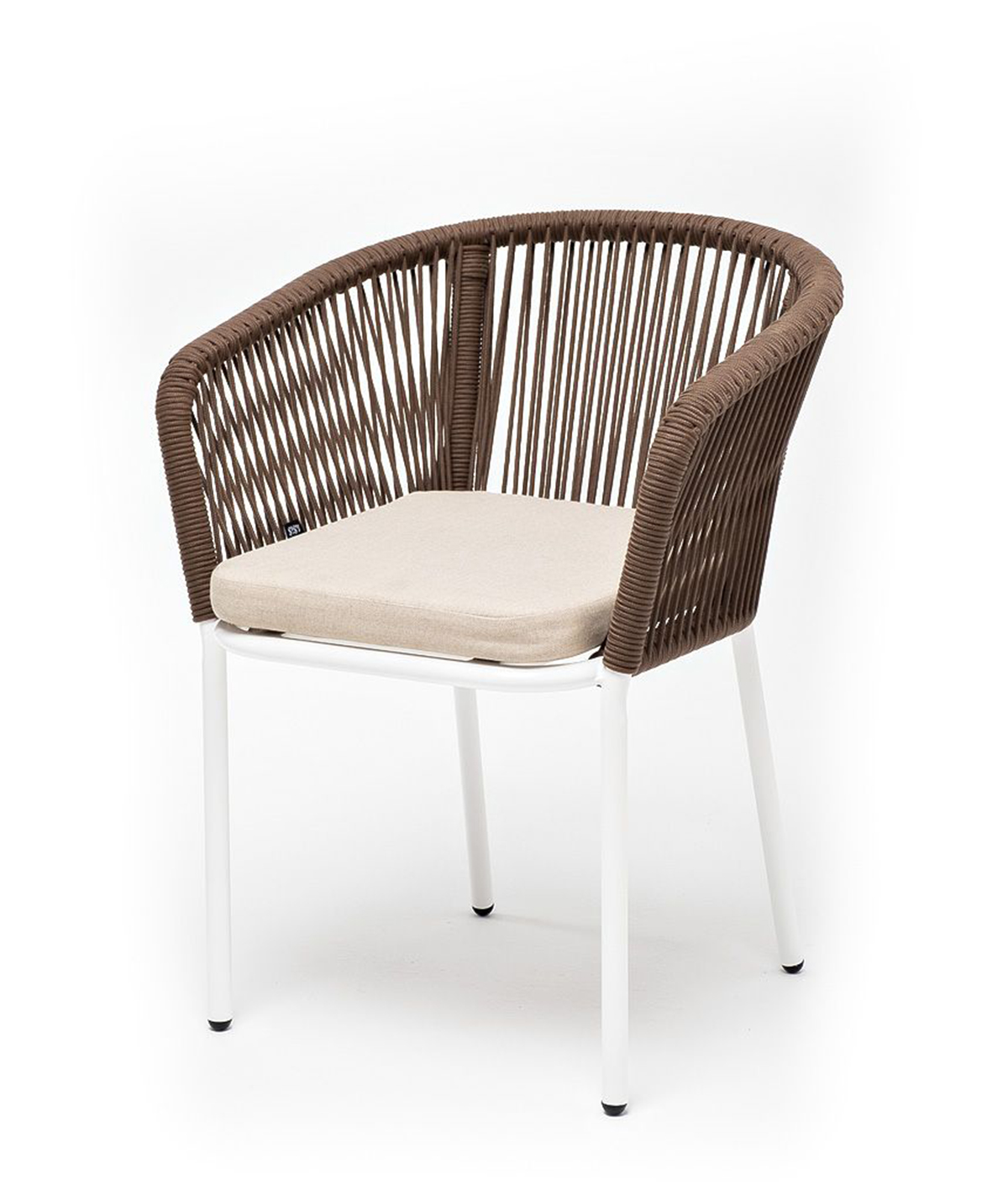 Плетеный стул из роупа Марсель бежево-коричневый стул фереро коричневый ткань