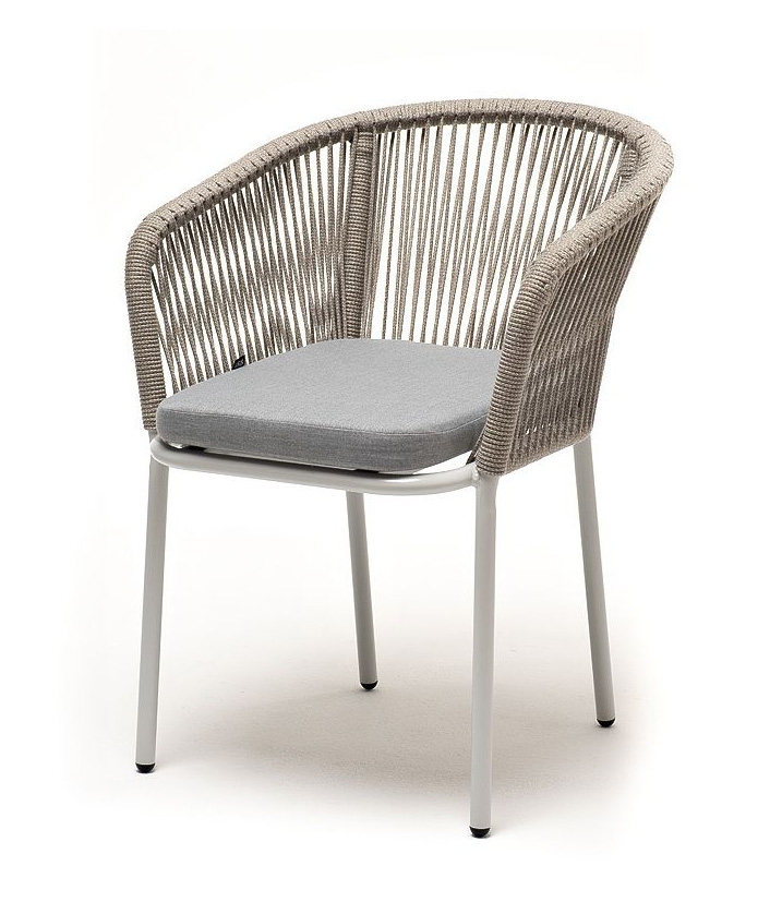 Плетеный стул из роупа Марсель бежево-серый плетеный стул из роупа марсель салатовый