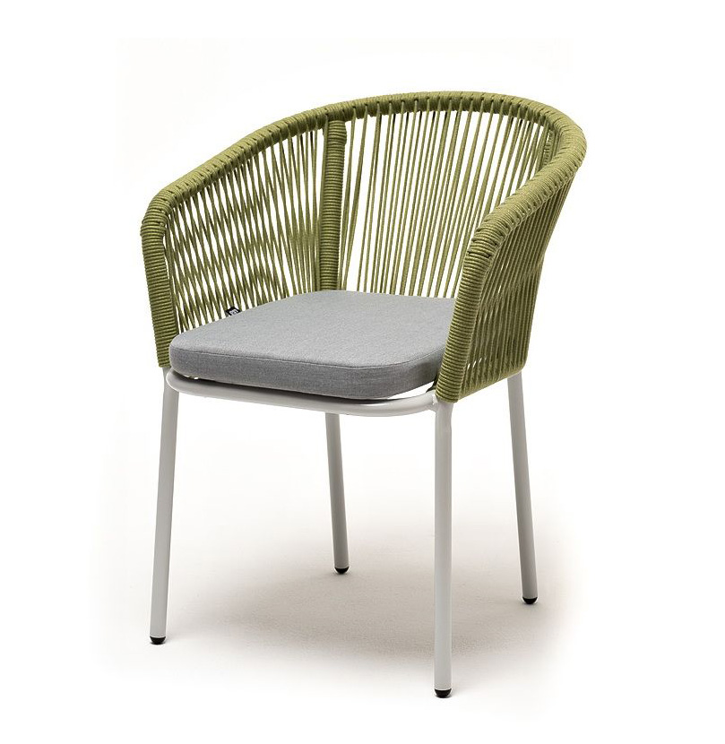 Плетеный стул из роупа Марсель салатовый плетеный стул из роупа лион светло серый